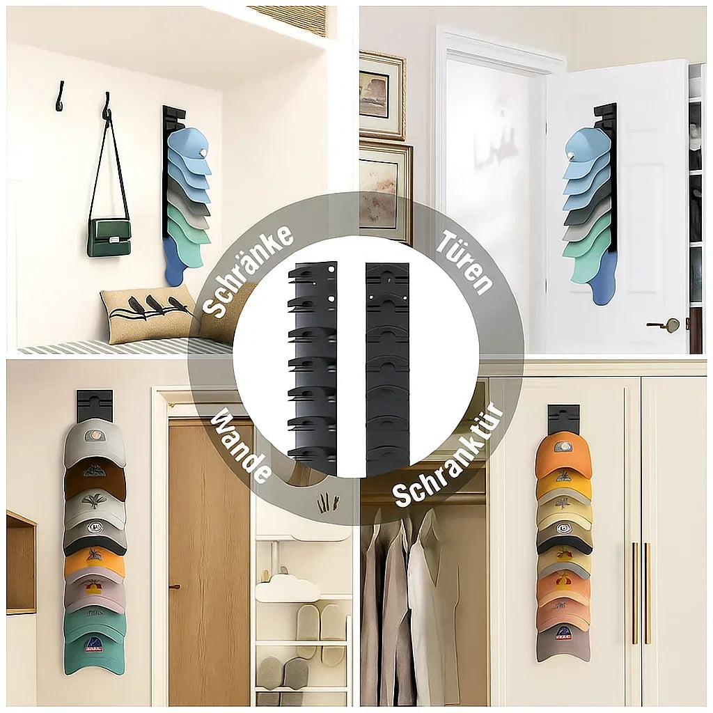 Clevere™ Pettenhouder – Wandrek voor 10 Caps | Vormvast & Stijlvol