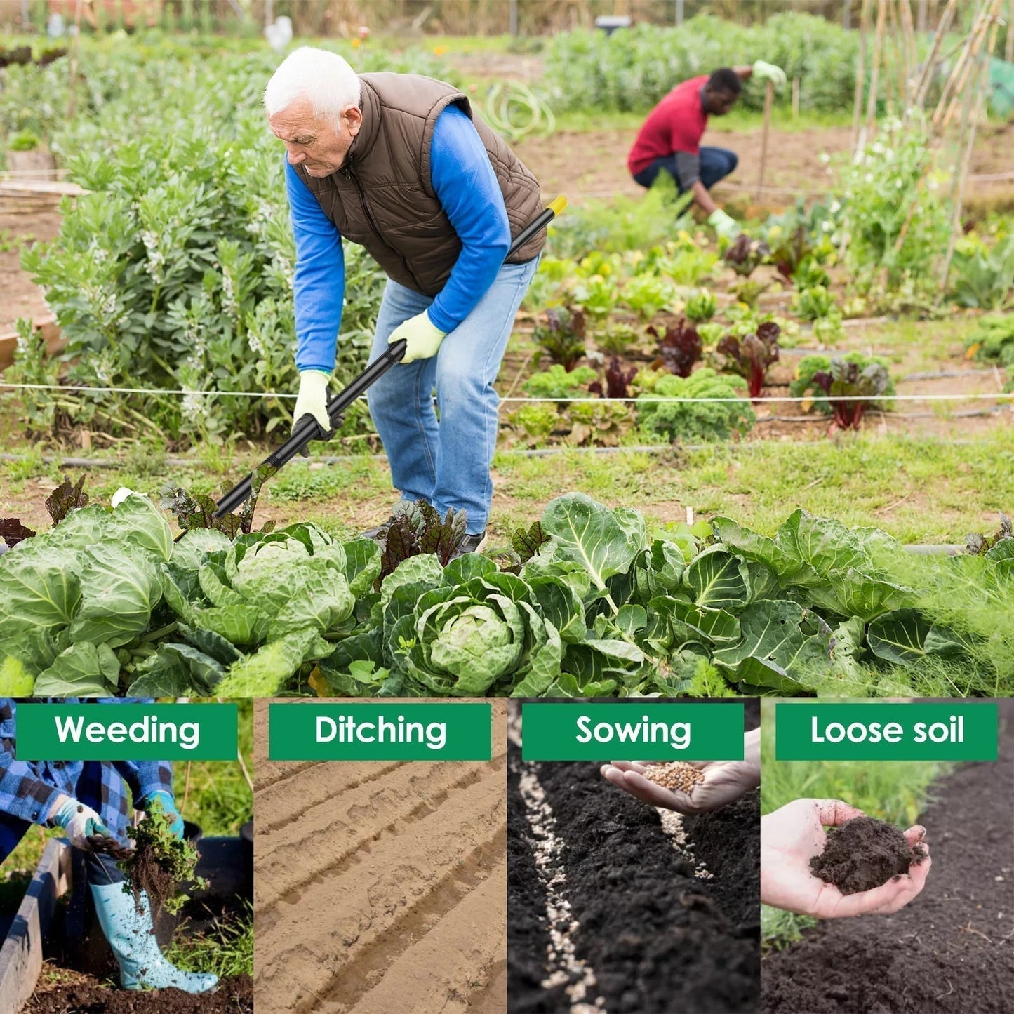 GardenEase™ – Ergonomische Tuinhak | Onkruid Wieden Zonder Bukken