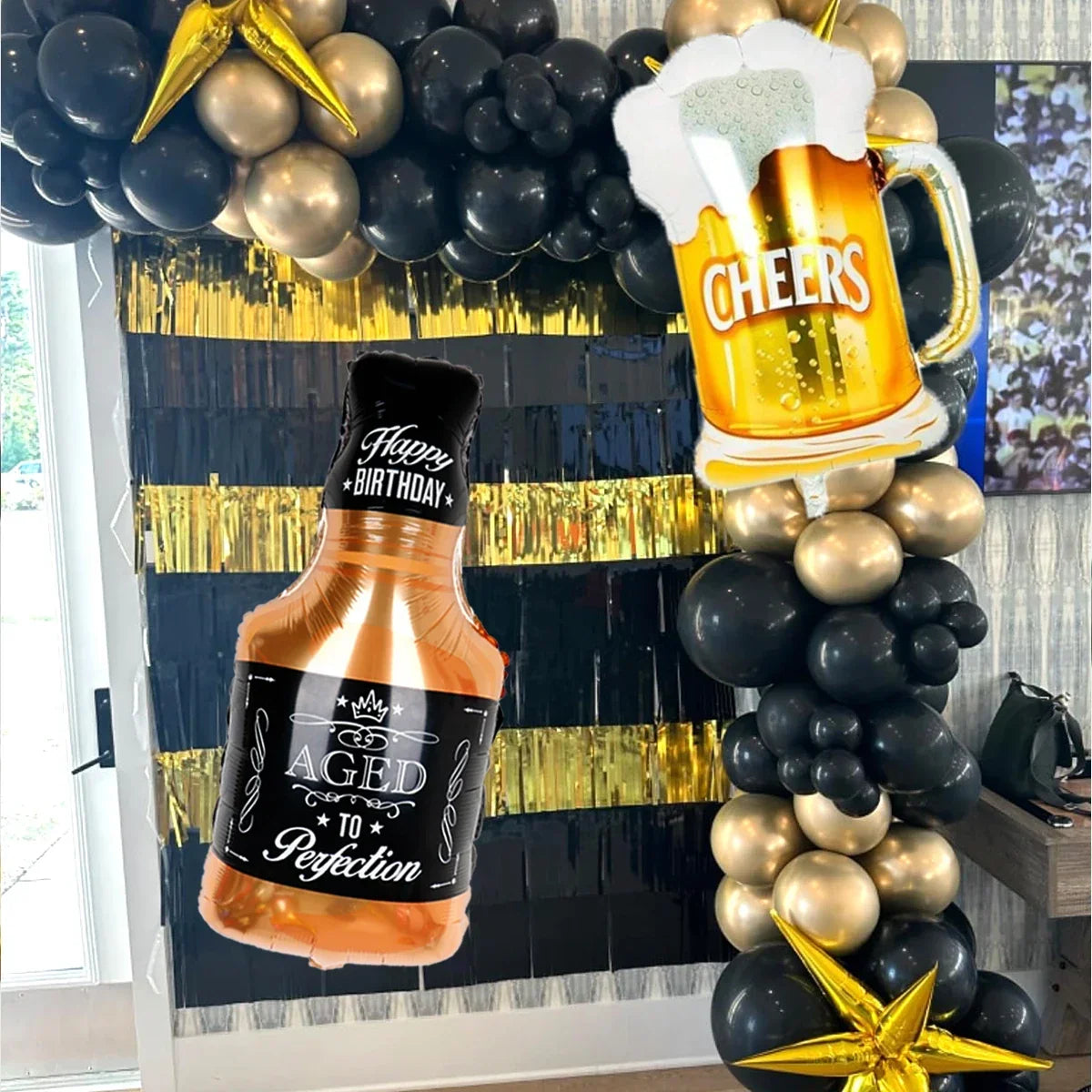 Flesvormige feestballonnen Bier & Whiskey voor verjaardag en Oktoberfest