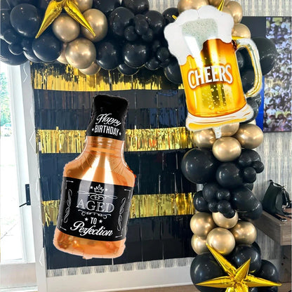 Flesvormige feestballonnen Bier & Whiskey voor verjaardag en Oktoberfest