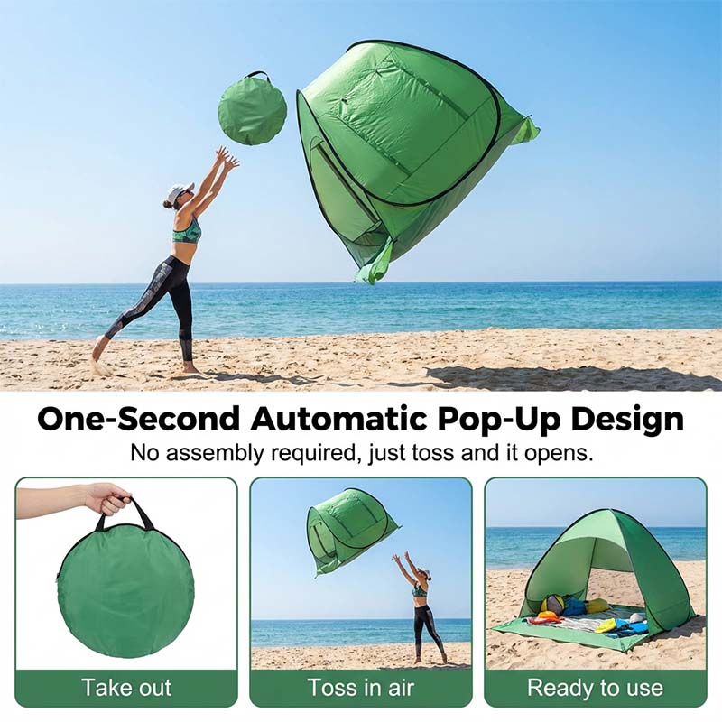 BeachCover™ Pop-Up Strandtent – 98% UV-bescherming voor het hele gezin
