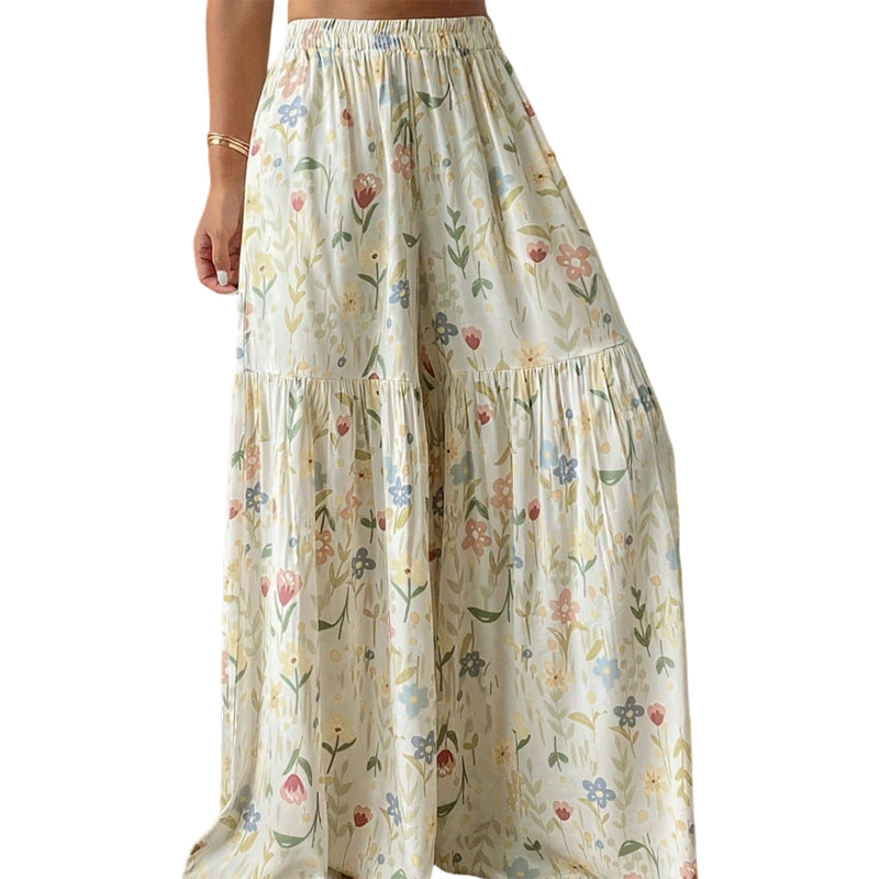 BloomLine™ Dames Hoge Taille Broek met Bloemenprint – Lichtgewicht & Comfortabel