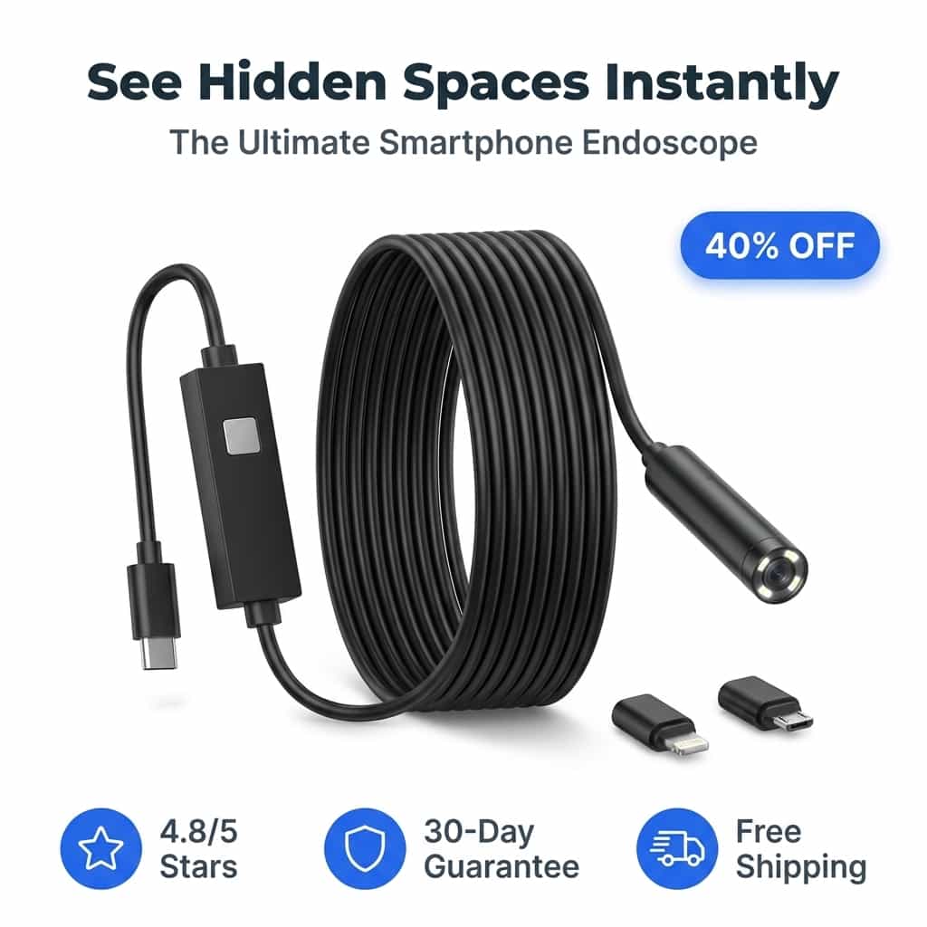 QuickScope – HD-Inspectiecamera voor verborgen plaatsen | 50% korting