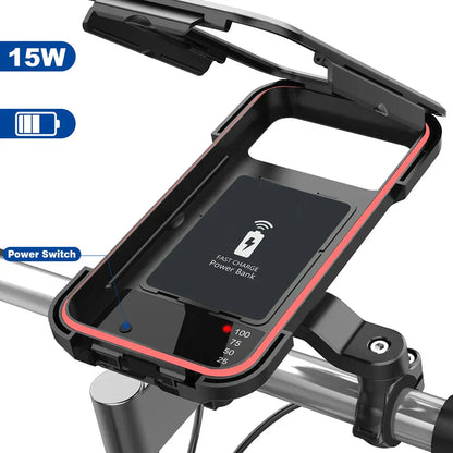 RideCharge – Waterdichte Fiets Telefoonhouder met Draadloos Opladen [50% Korting]
