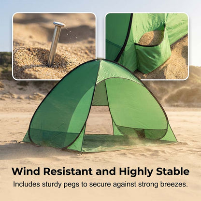 BeachCover™ Pop-Up Strandtent – 98% UV-bescherming voor het hele gezin