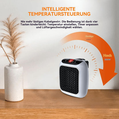 Compacte mini-ventilatorkachel met keramische verwarmingskern voor thuis
