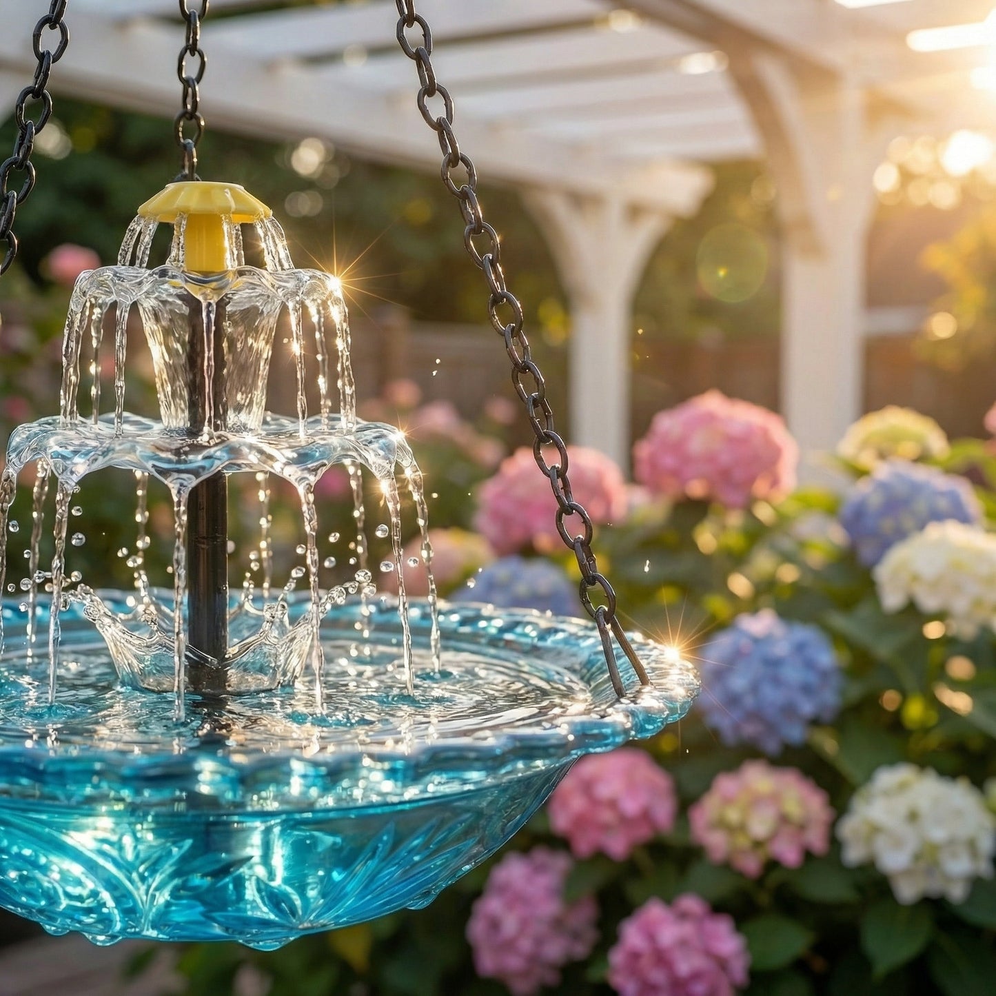 AquaBloom – Hangende Solarfontein voor Tuin & Balkon | Vogelbad