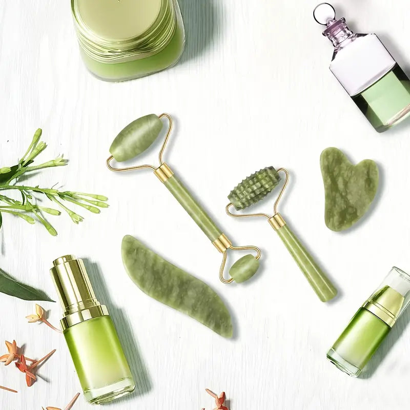 RollPro™ - Jade Gua Sha gezichtsroller set (4PCS) [50% Korting]