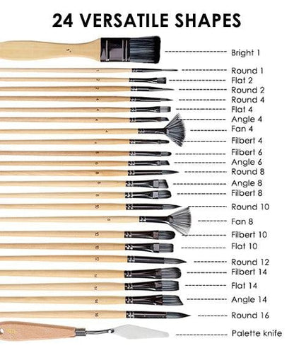 StrokeMaster™ Professionele Penselenset – 24 Penselen + Paletmes