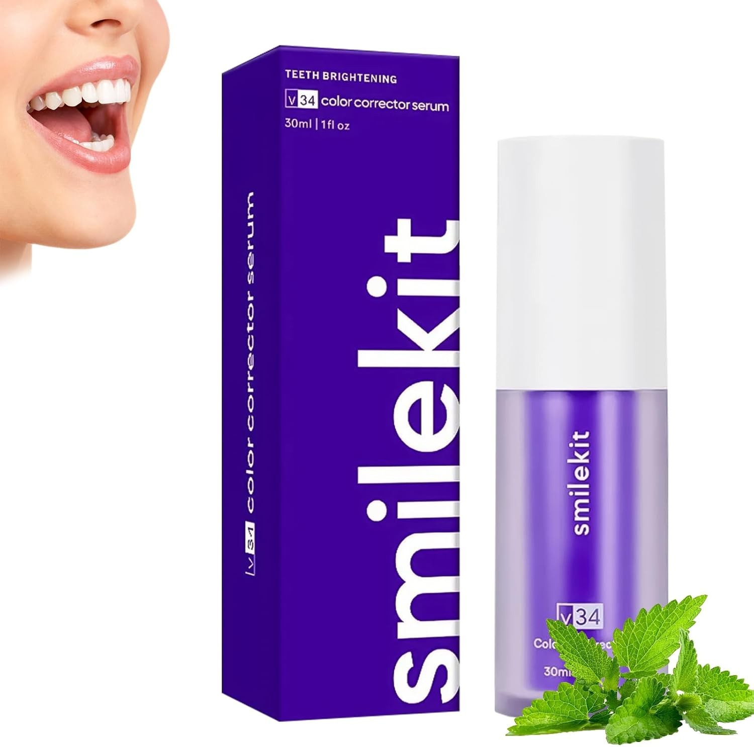 WhiteSmile™ – Kleuren­correctie-Serum & Paarse Tandpasta voor Stralend Witte Tanden [1 + 1 Gratis]