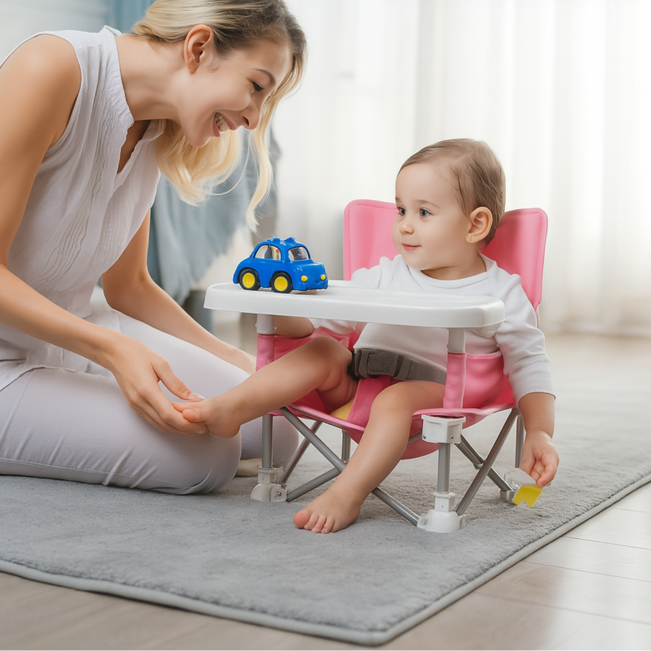 HuggleSeat™ – Draagbare kinderstoel voor veilig eten thuis & onderweg [50% Korting]