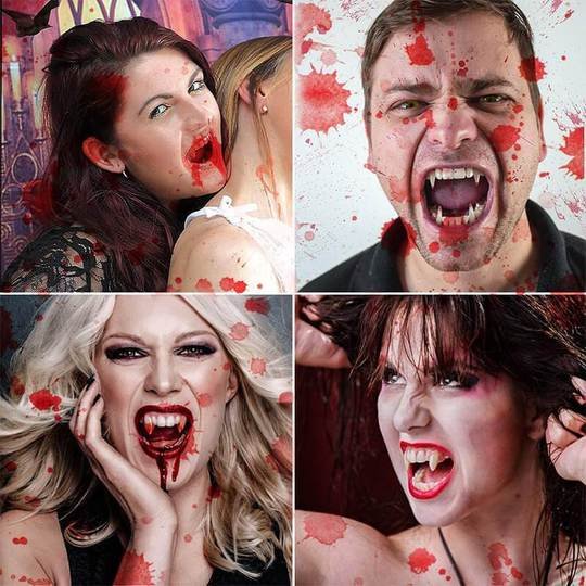 Opklapbare vampiertanden voor Halloween – Uitklapbaar met tongenhendel