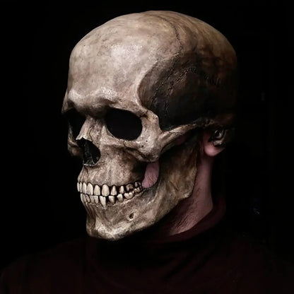 Realistische doodshoofdmasker met bewegende kaak voor Halloween