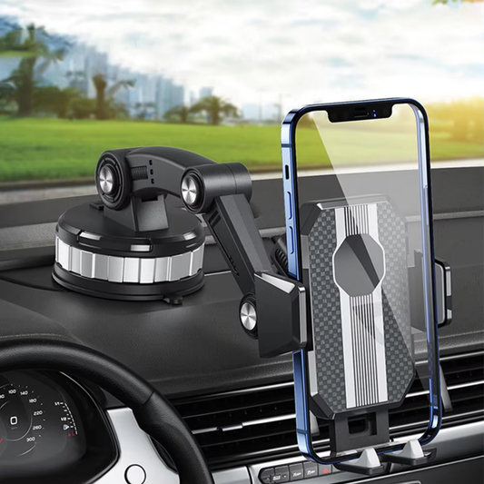Telefoonhouder auto met zuignap, 360° rotatie en bediening met één hand
