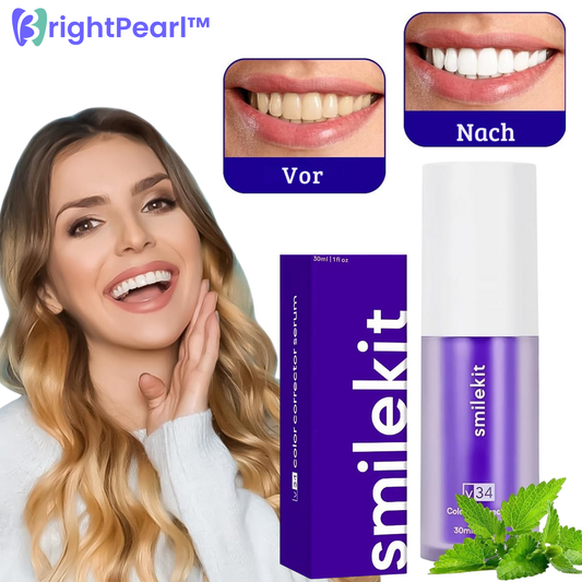 BrightPearl™ – Kleurcorrectie-serum en Paarse Tandpasta voor stralende en verzorgde tanden [1 + 1 Gratis]