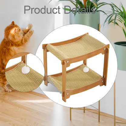 PawVilla™ – 2-laagse kattenkrabpaal, luxe rustplek & stijlvol krabmeubel voor katten [50% Korting]