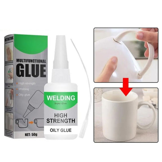 PowerGlue™ - Sterk presterende lijm op oliebasis voor glas, keramiek & co. [1 + 1 Gratis]