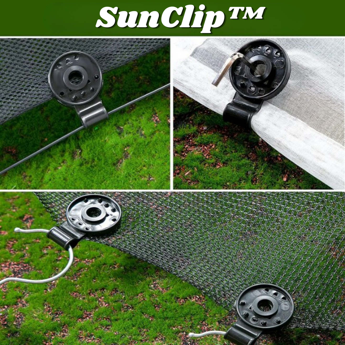 SunClip™ – Stevige kunststof klemmen voor schaduwdoeken, flexibel en eenvoudig te bevestigen [25 + 25 Gratis]