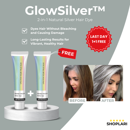 GlowSilver™ – 2-in-1 natuurlijk zilverhaarverf verzorgend, glanzend en mild [1 + 1 Gratis]