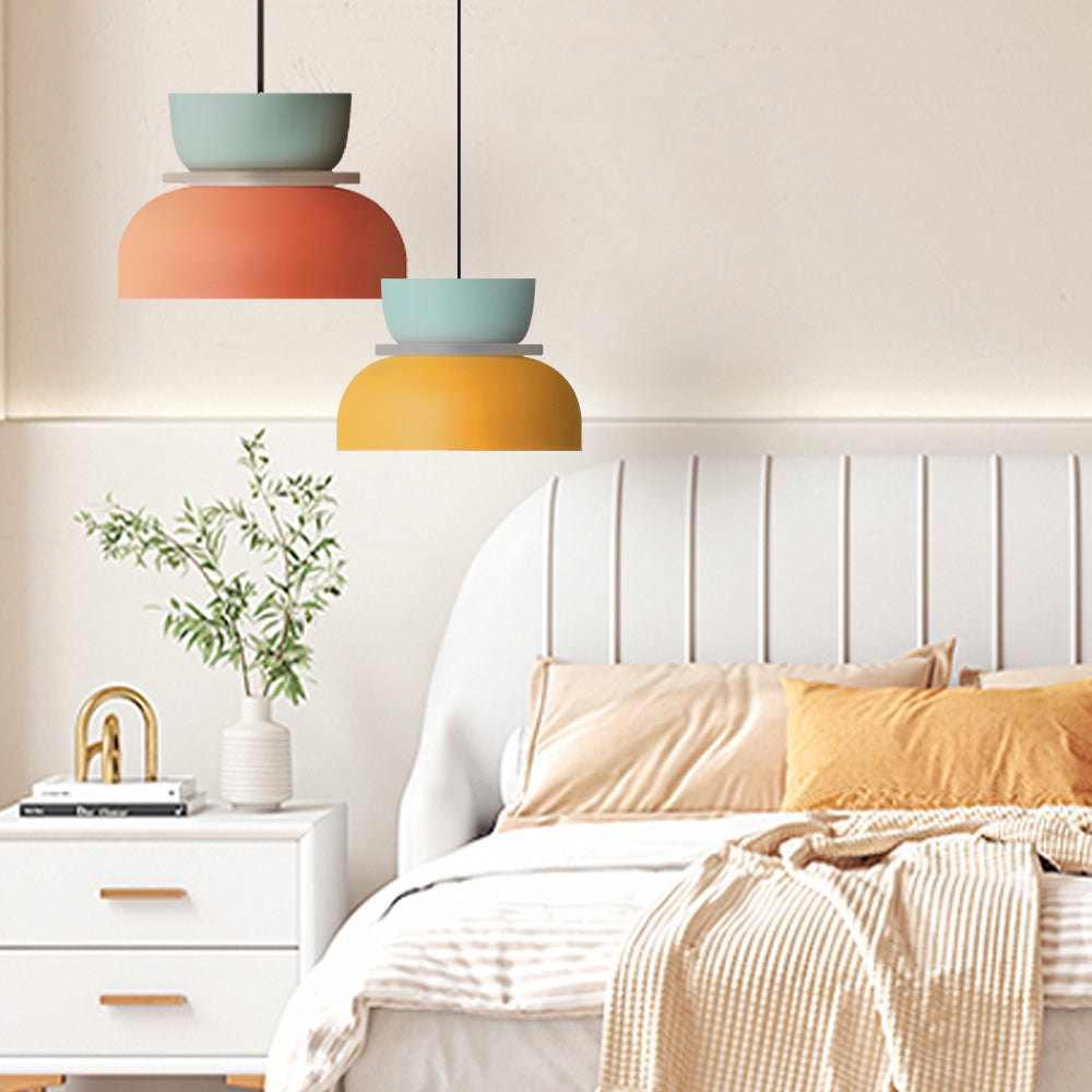 Noordse hanglamp met kleurblok-design voor moderne ruimtes