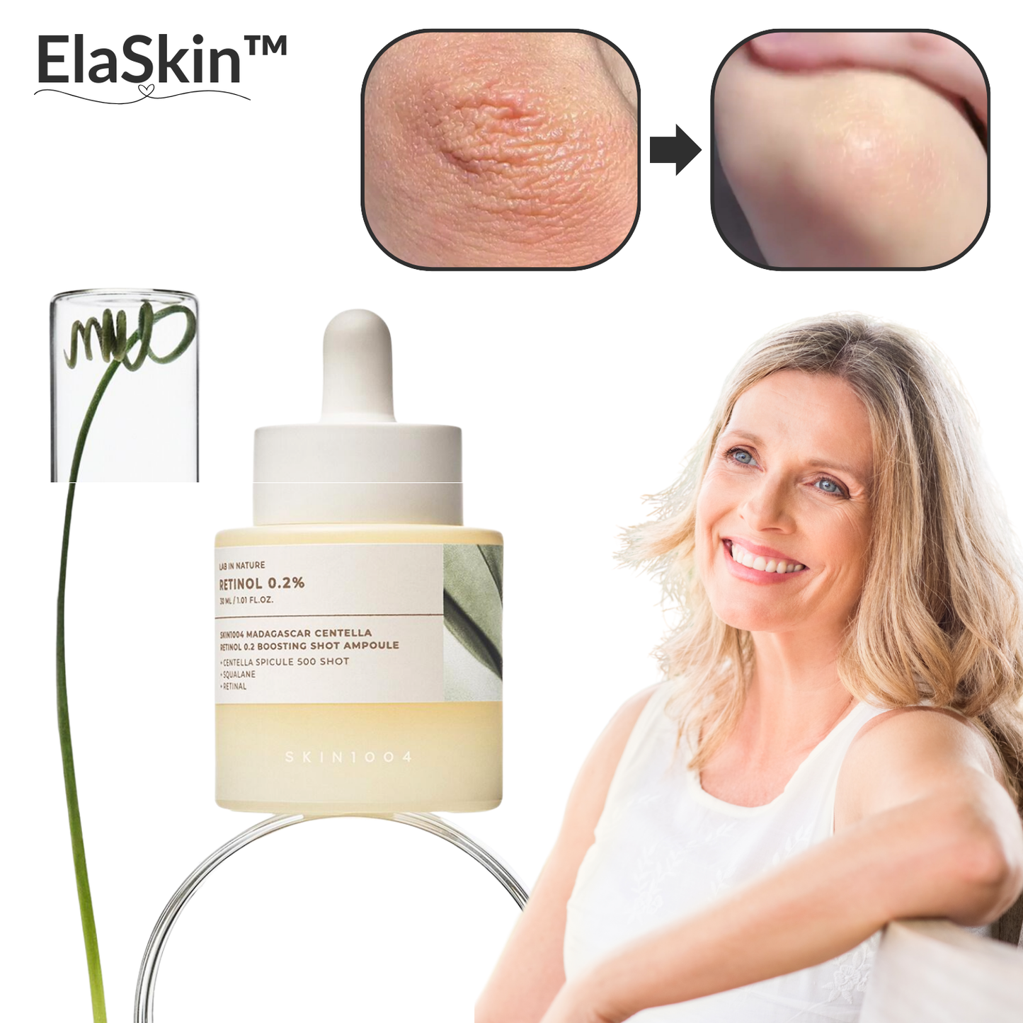 ElaSkin™ – Centella-Retinol-Boosting-Ampulle 30ml voor intensieve en regenererende huidverzorging [50% Korting]