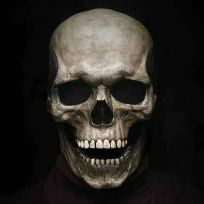 Realistische doodshoofdmasker met bewegende kaak voor Halloween