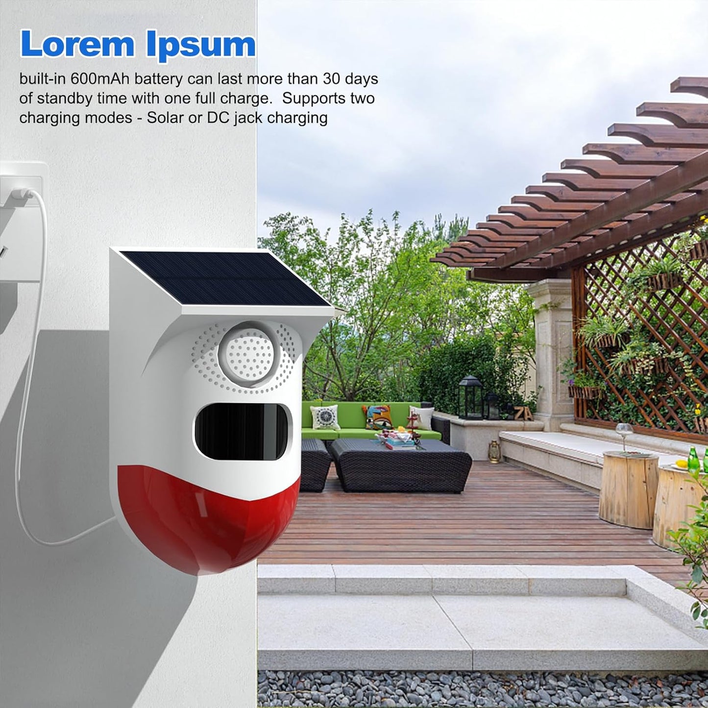 SecureGuard – Zonne-energie Bewegingsmelder met Alarm & LED-waarschuwingslicht [50% Korting]