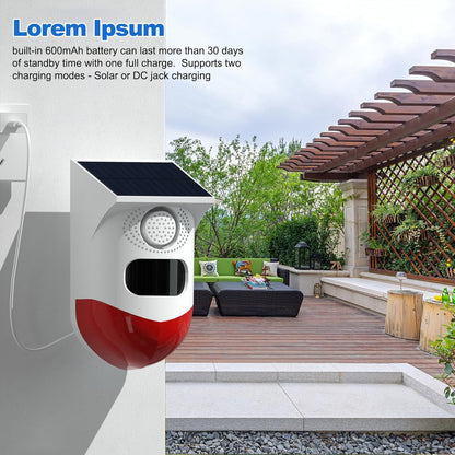 SecureGuard – Zonne-energie Bewegingsmelder met Alarm & LED-waarschuwingslicht [50% Korting]