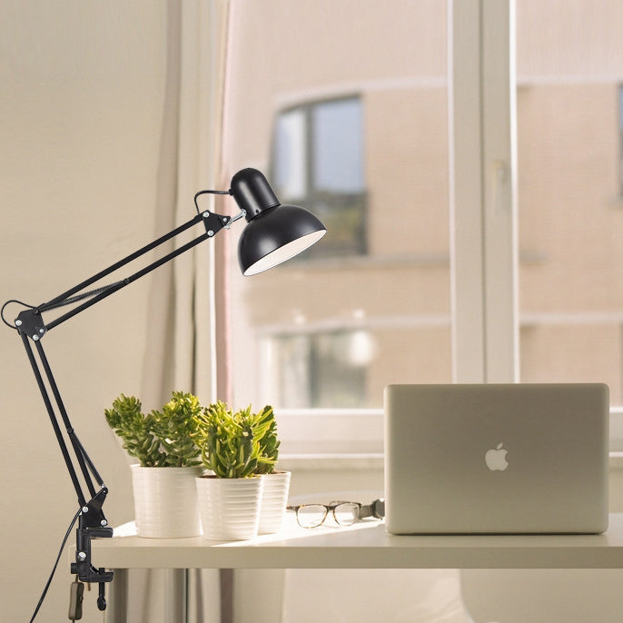 Bureaulamp met verstelbare arm en tafelklem
