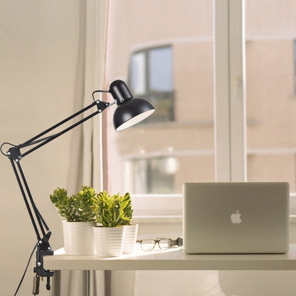 Bureaulamp met verstelbare arm en tafelklem