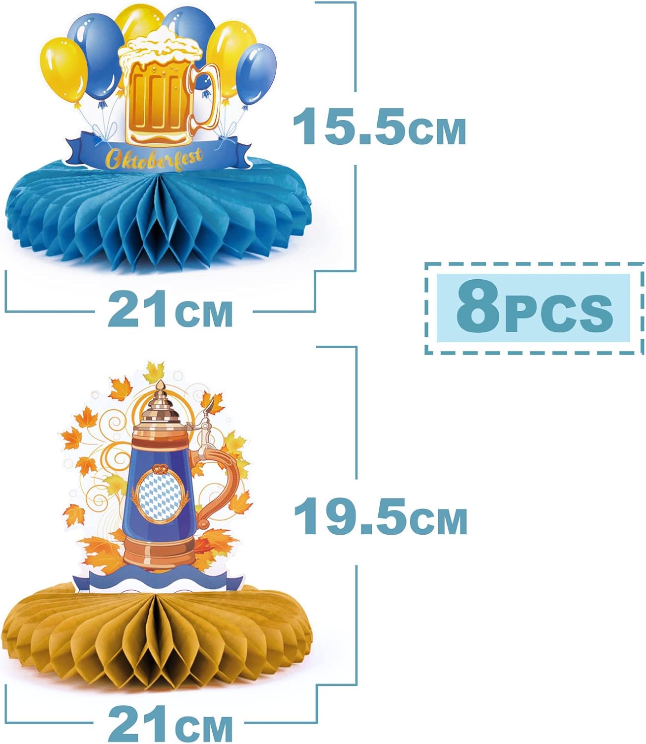 Oktoberfest Tafeldecoratie Honingraat-Set met Beierse Motieven