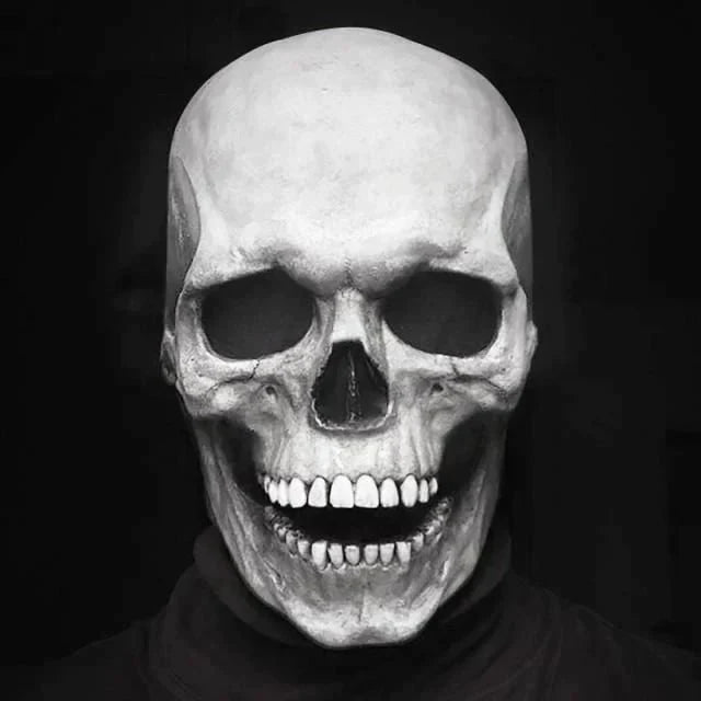 Realistische doodshoofdmasker met bewegende kaak voor Halloween