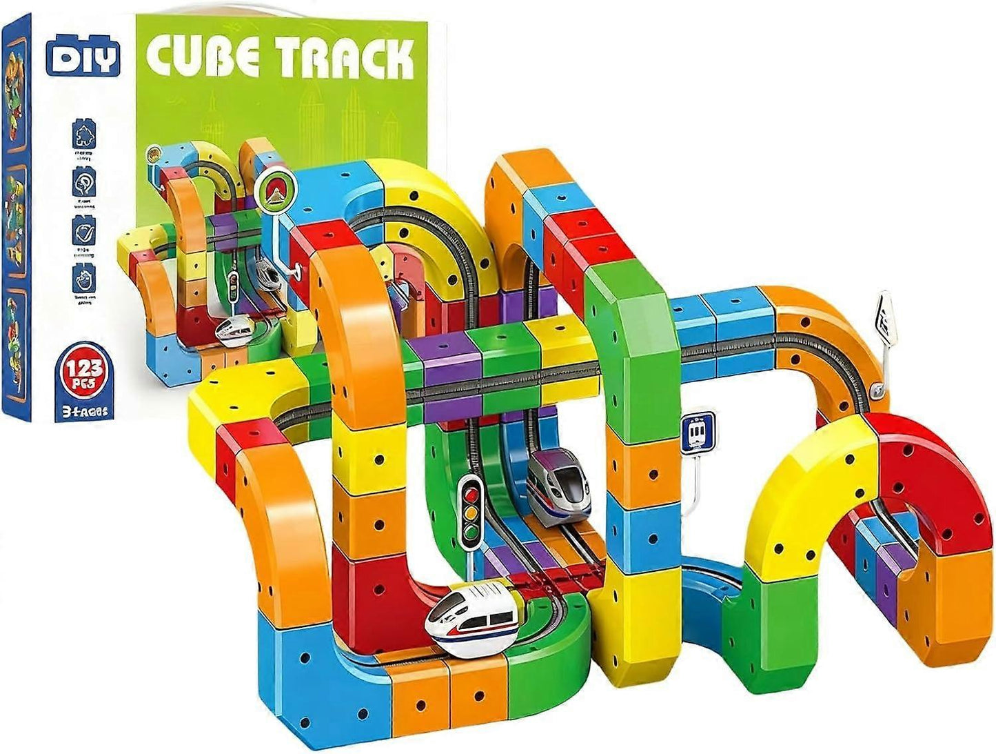 CubeTrack™ – Magnetische DIY-spoorbaan | Educatief Speelgoed Vanaf 3 Jaar