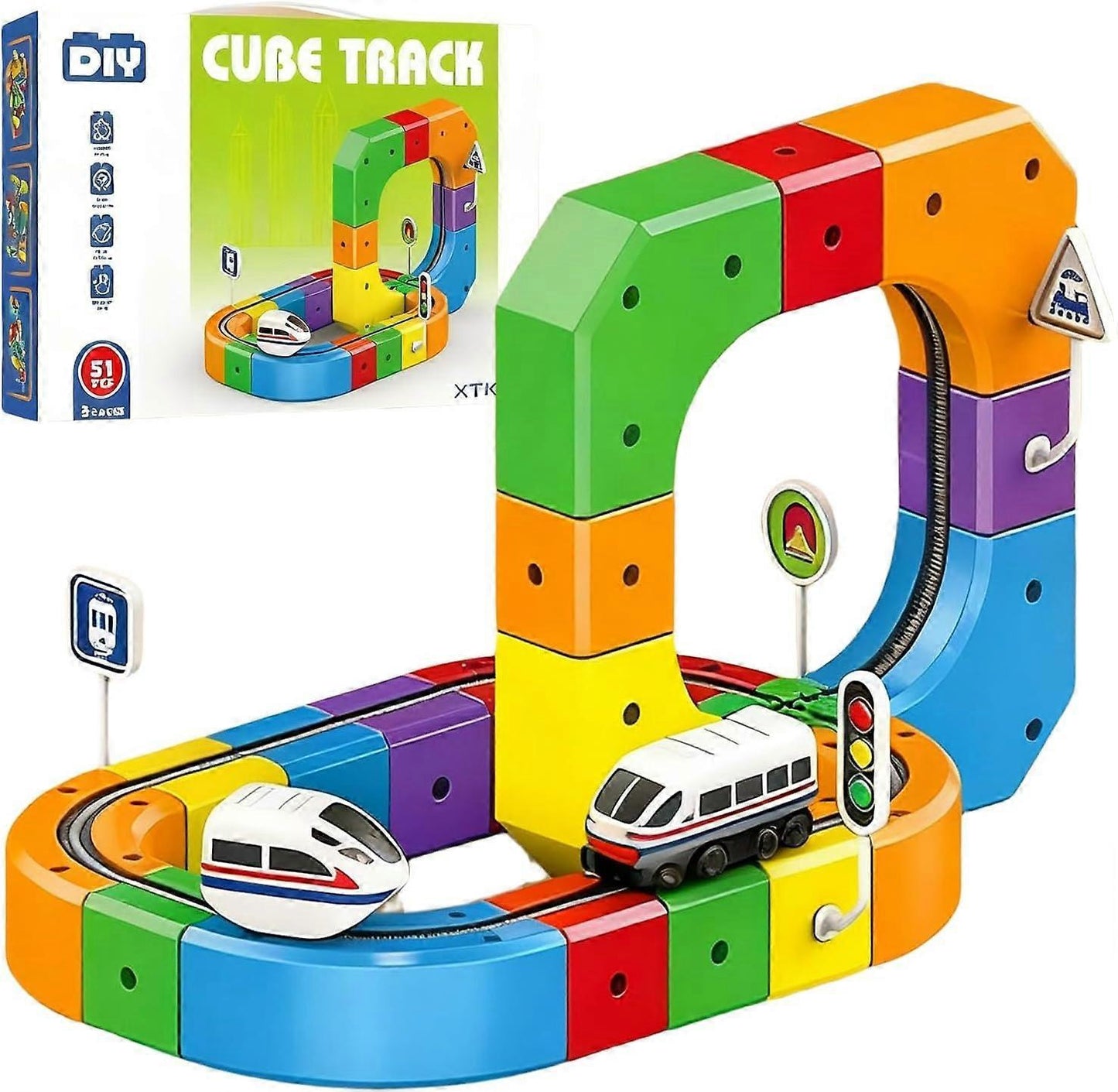 CubeTrack™ – Magnetische DIY-spoorbaan | Educatief Speelgoed Vanaf 3 Jaar
