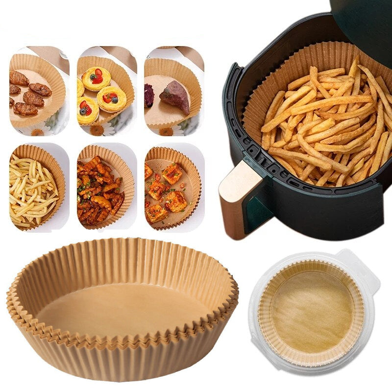 Airfryer Inlegvellen – Antiaanbakfolie voor Heteluchtfriteuses