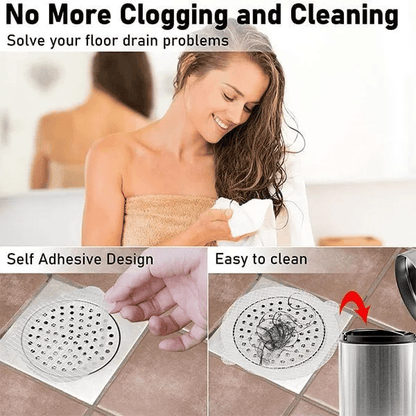 CleanFlow™ Wegwerp Vloerafvoerstickers – Tegen Haren & Verstoppingen