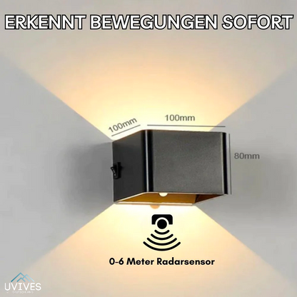 Draadloze wandlamp met bewegingssensor en kubusvormig design