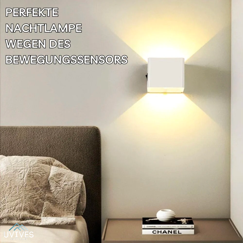Draadloze wandlamp met bewegingssensor en kubusvormig design