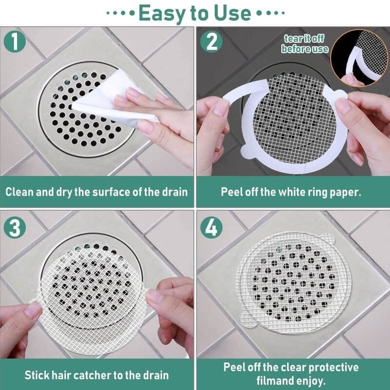 CleanFlow™ Wegwerp Vloerafvoerstickers – Tegen Haren & Verstoppingen