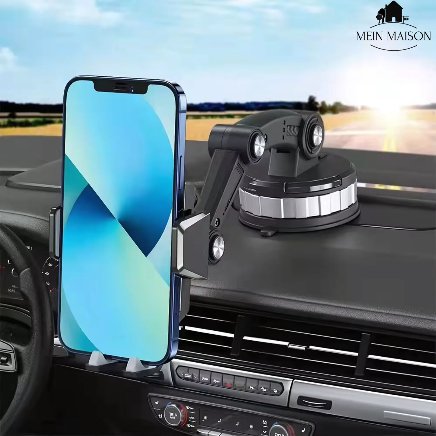 Telefoonhouder auto met zuignap, 360° rotatie en bediening met één hand