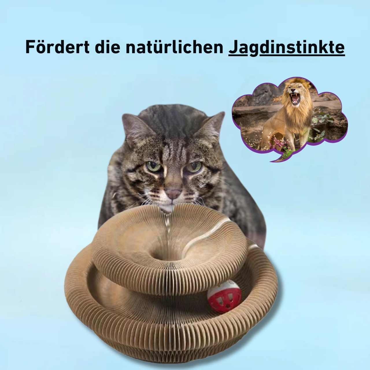 PouncePlay™ – Interactief krabspel met belletje voor actieve kattenmomenten [50% Korting]