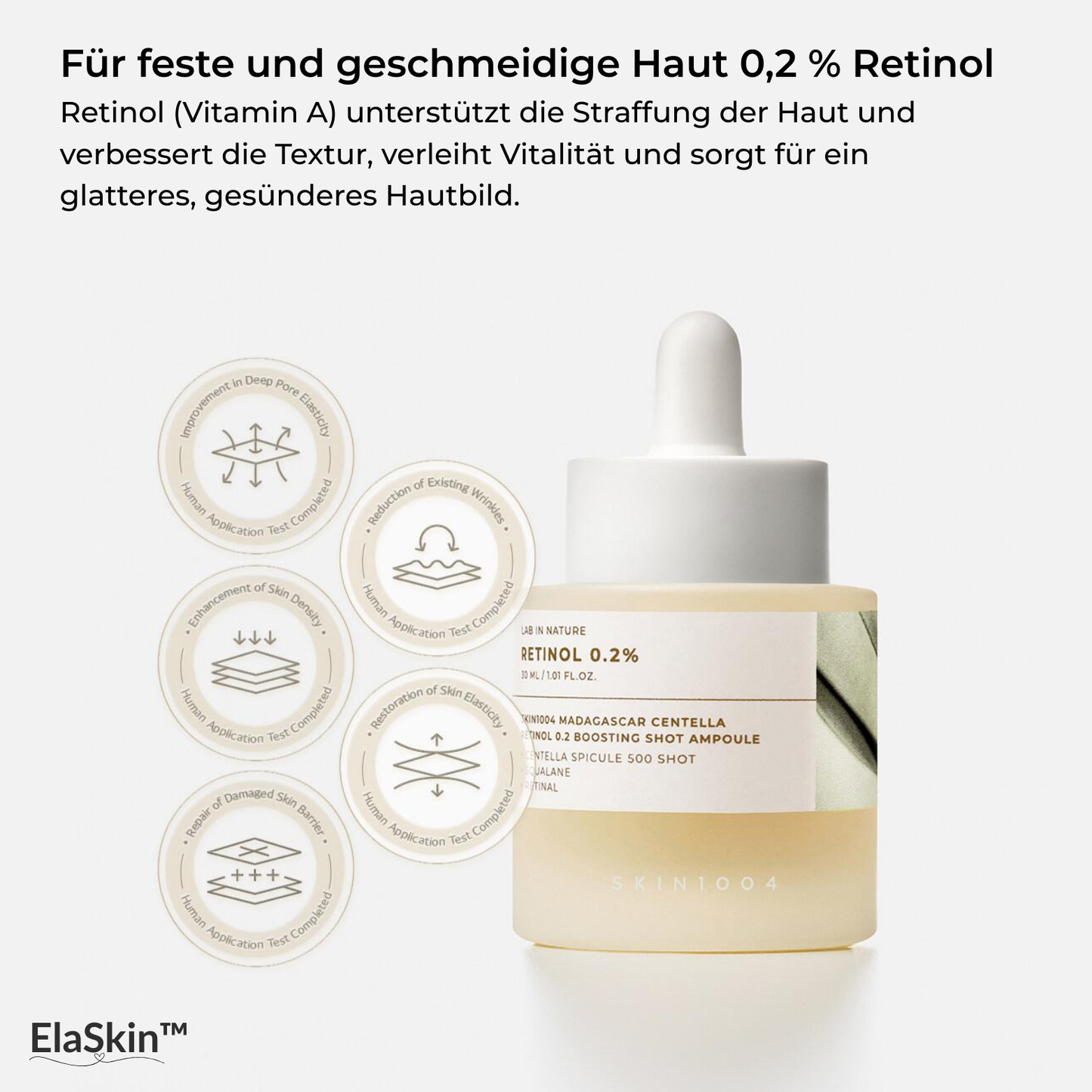 ElaSkin™ – Centella-Retinol-Boosting-Ampulle 30ml voor intensieve en regenererende huidverzorging [50% Korting]