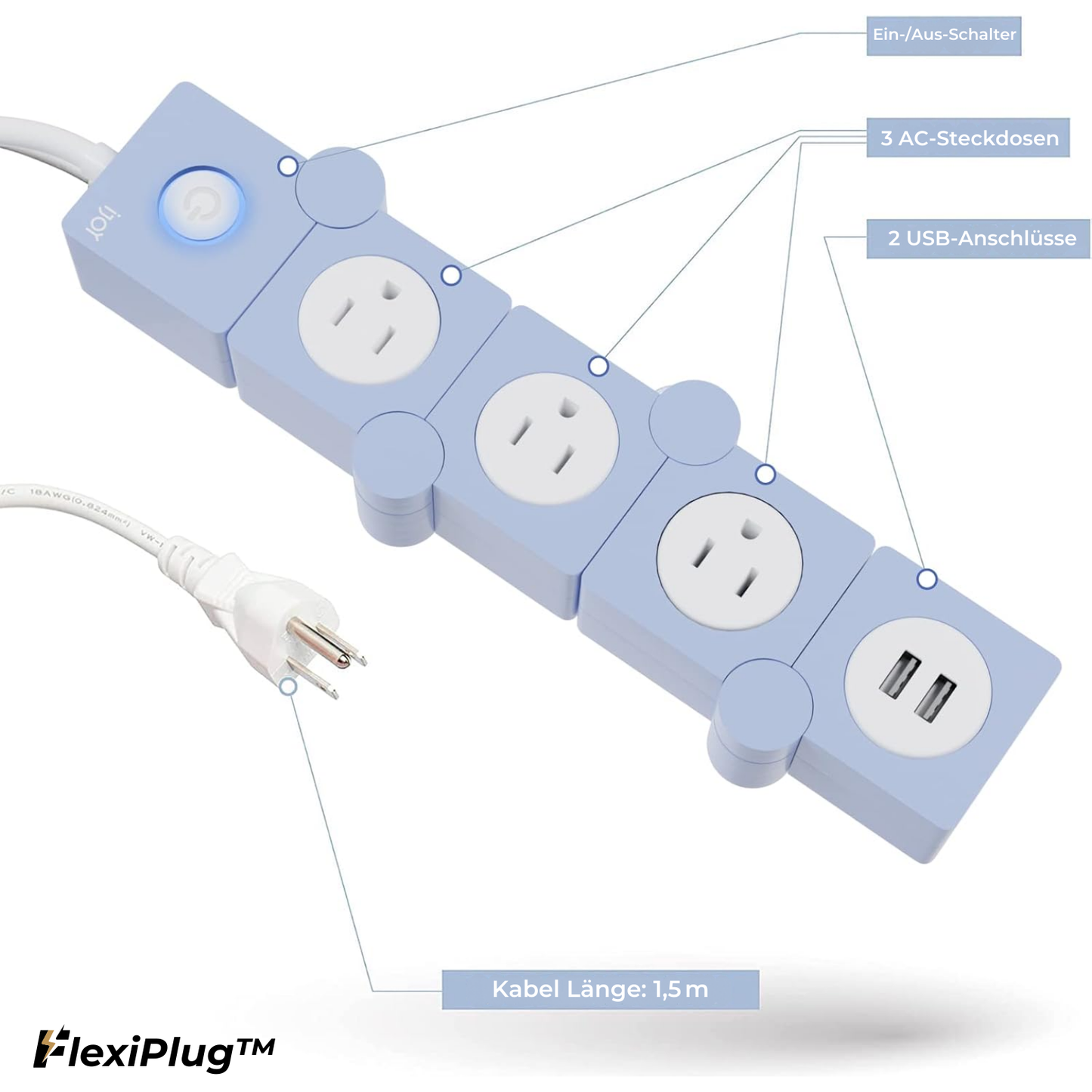 Flexiplug – Stopcontactstrip voor perfecte organisatie en veilig opladen [50% korting]