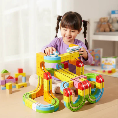 CubeTrack™ – Magnetische DIY-spoorbaan | Educatief Speelgoed Vanaf 3 Jaar