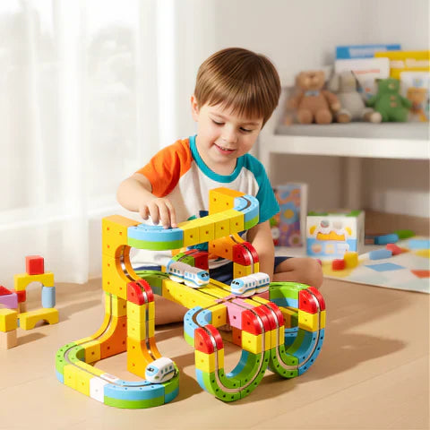 CubeTrack™ – Magnetische DIY-spoorbaan | Educatief Speelgoed Vanaf 3 Jaar