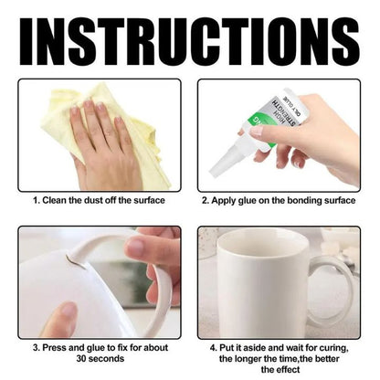 PowerGlue™ - Sterk presterende lijm op oliebasis voor glas, keramiek & co. [1 + 1 Gratis]