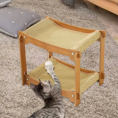 PawVilla™ – 2-laagse kattenkrabpaal, luxe rustplek & stijlvol krabmeubel voor katten [50% Korting]