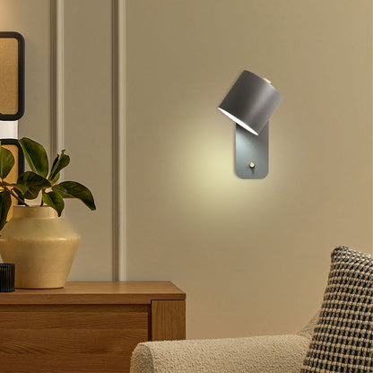 Zwenkbare cilindrische wandlamp met 180° rotatie voor leeslicht