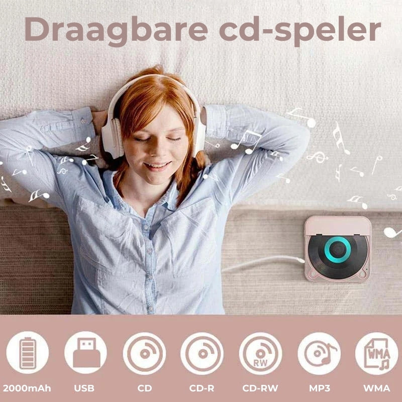 EveryMusic™ – Draagbare CD-speler met Bluetooth | Kristalhelder Geluid