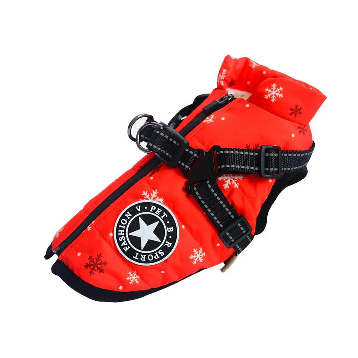 50% Korting | PawJacket™ – Waterdicht winterjack met geïntegreerd harnas [Laatste dag korting]